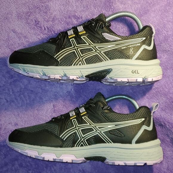 Asics Women's Gel-Venture 8 Trail Running Shoes 1012A706 Size 7 Black Purple - Picture 3 of 11